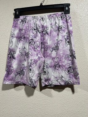 Disney Purple Tie-Dye Stitch Print Lounge Shorts